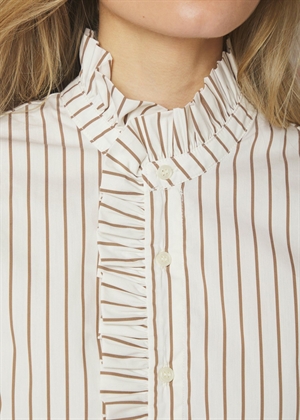 Nellie wide stripe kjole Ivory Neo Noir 